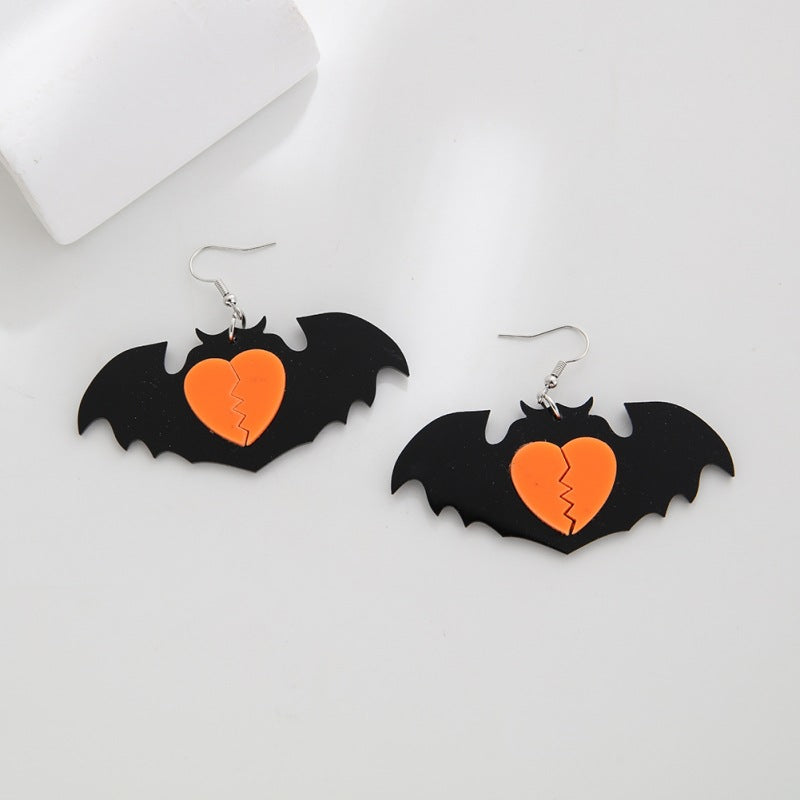 Acrylic Funny Pumpkin Ghost Earrings (Minimo de Compra 3) MYA-YuanQ005