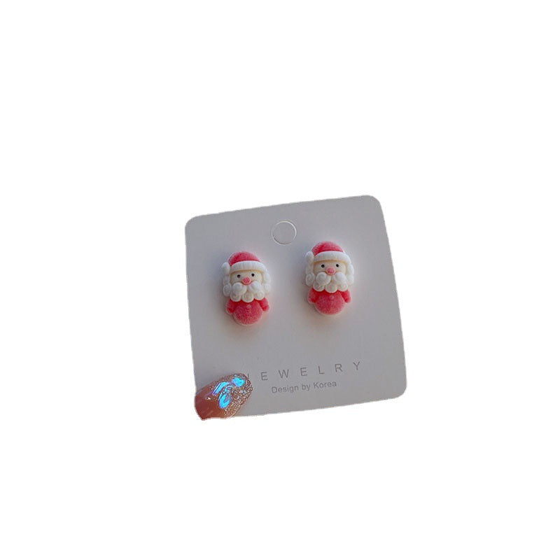 Flocked Santa Claus Earrings MIC-XingW002