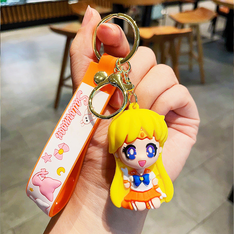 PVC cute and beautiful girl warrior keychain MIC-MLZ018