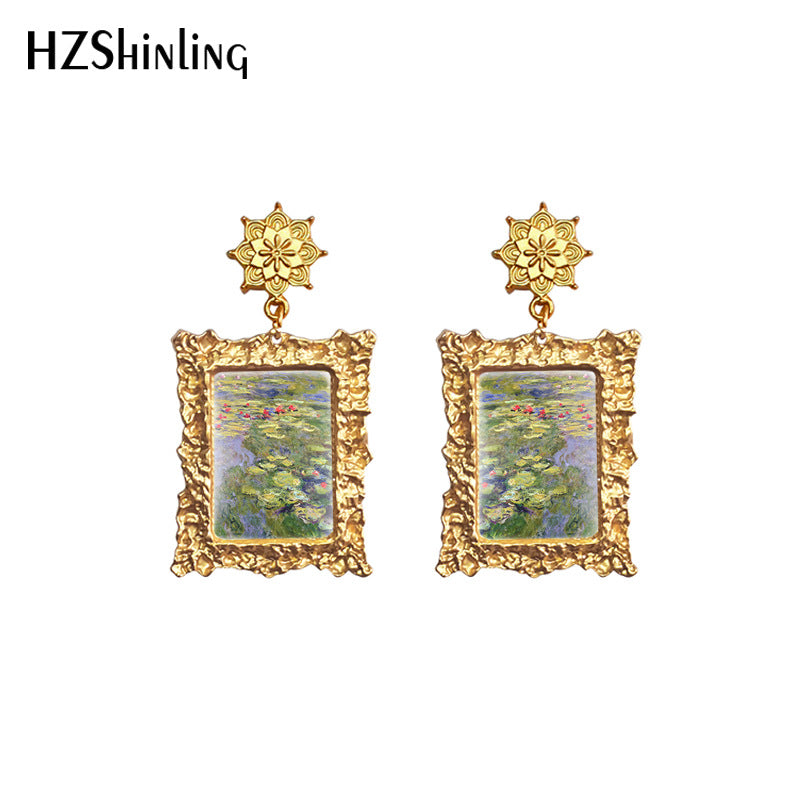 Alloy Vintage Picture Frame Earrings (Minimo de compra 5) MIC-XiangL058