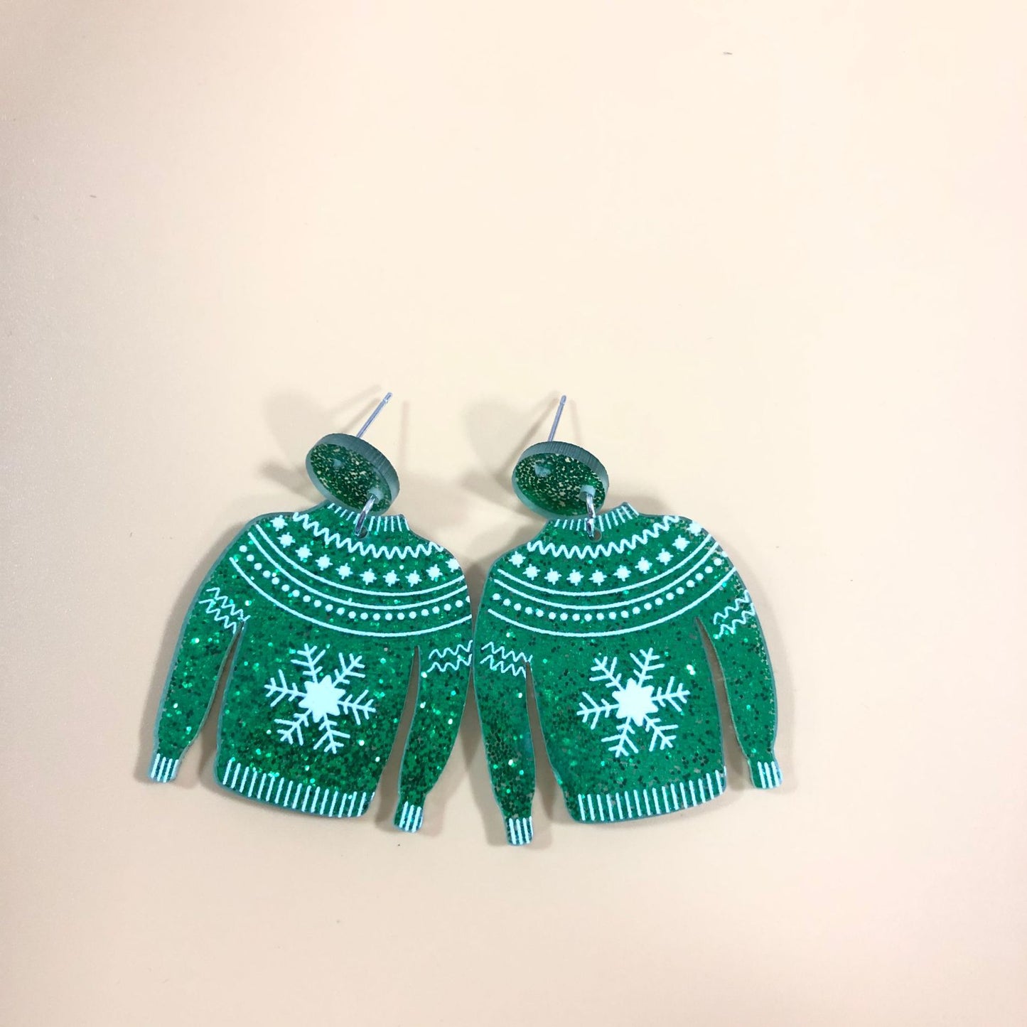 Acrylic Dinosaur Christmas Hat Earrings (Minimo de Compra 2) MIC-YunXi002