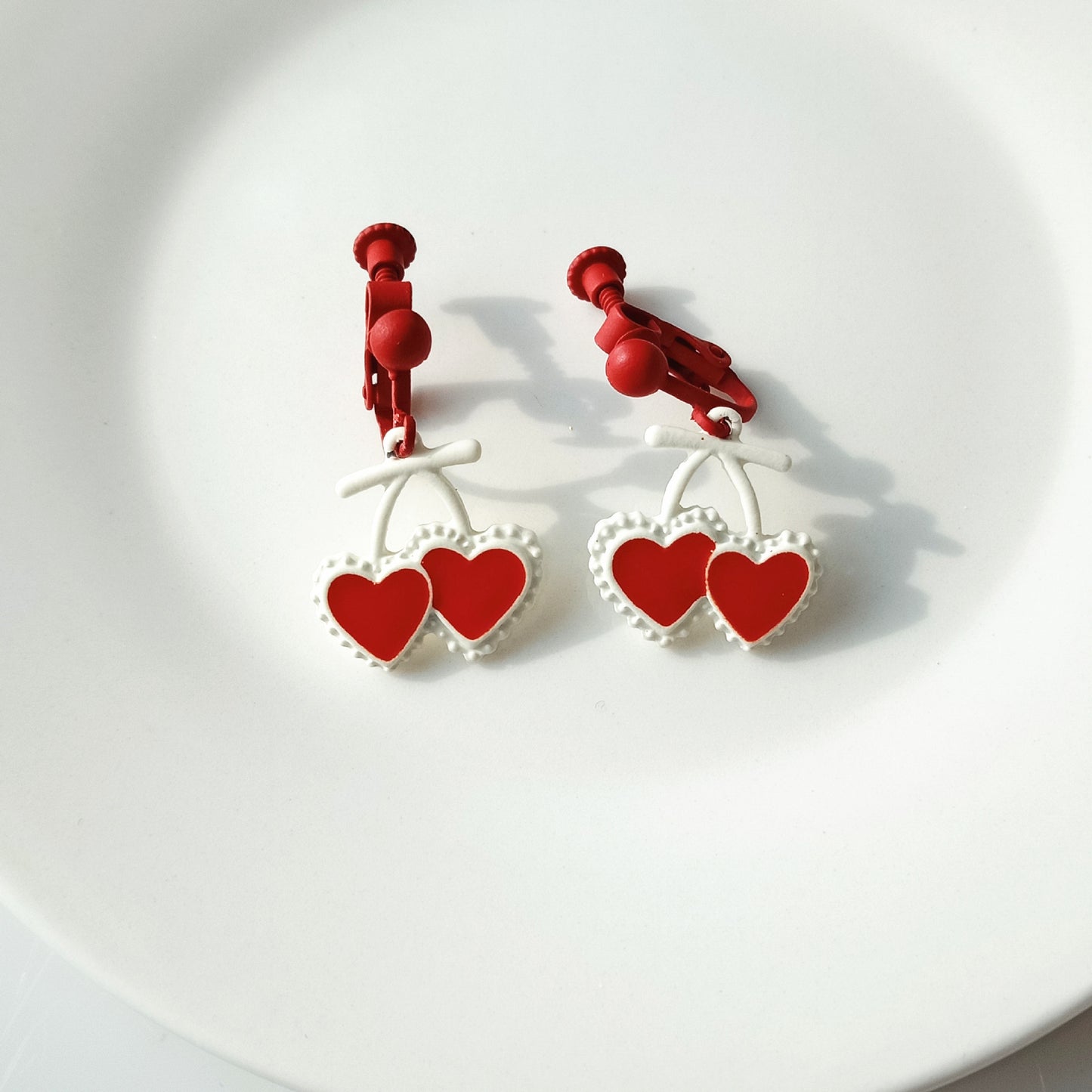 Alloy Cherry Heart Ear Clip (Minimo de Compra 2) MIC-KaiT015