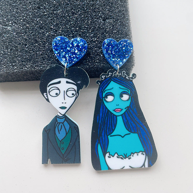 Acrylic Halloween Ghost Bride Earrings MIC-LingX001