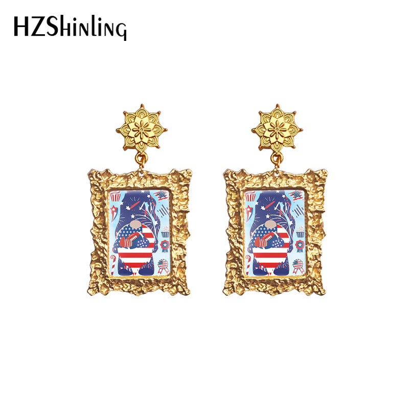 Alloy American Independence Day Earrings (Minimo de compra 5) MYA-XiangL059