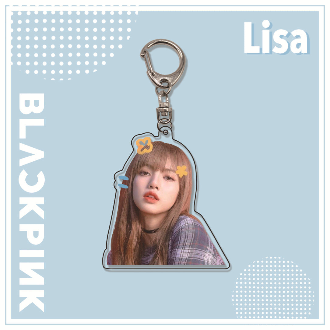 Acrylic pink ink double-sided blackpink keychain (Minimo de Compra 2)  MYA-ManM014