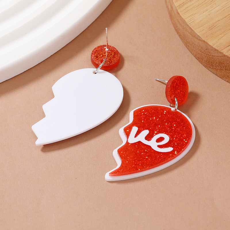 Acrylic Love Letter Heartbreak Earrings (Minimo de Compra 3) MIC-HaoC006