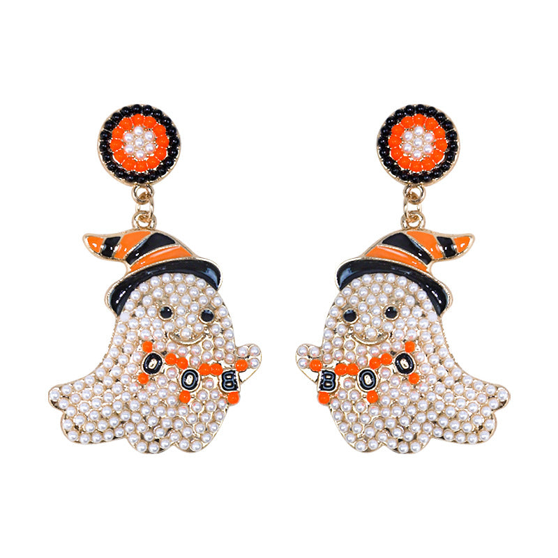 Alloy Halloween Ghost Earrings (Minimo de Compra 2) MIC-JiqQ009