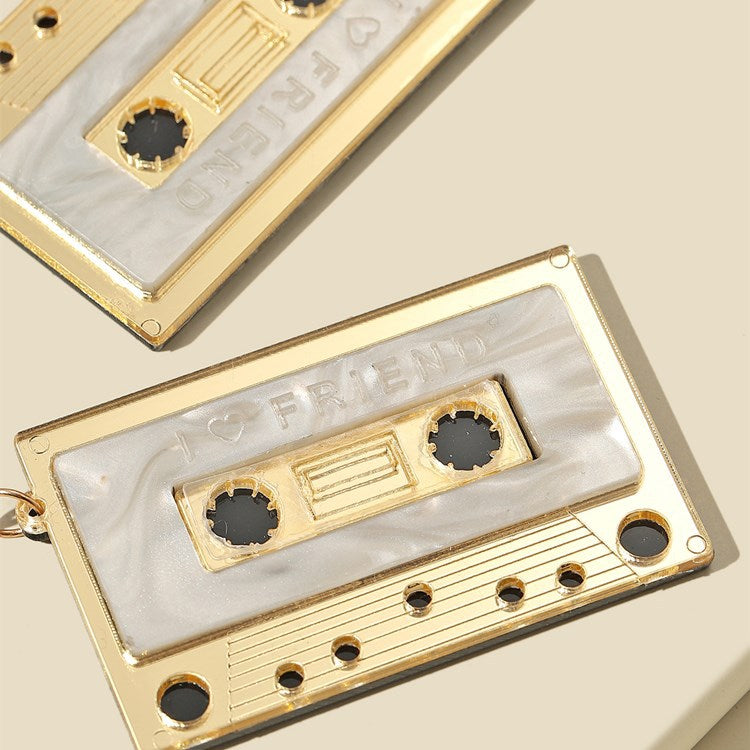 Acrylic vintage tape earrings (Minimo de compra 2) MIC-GanL006