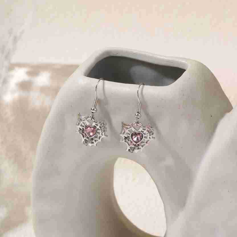 Alloy pink diamond girl earrings (Minimo de compra 2) MIC-KuL007