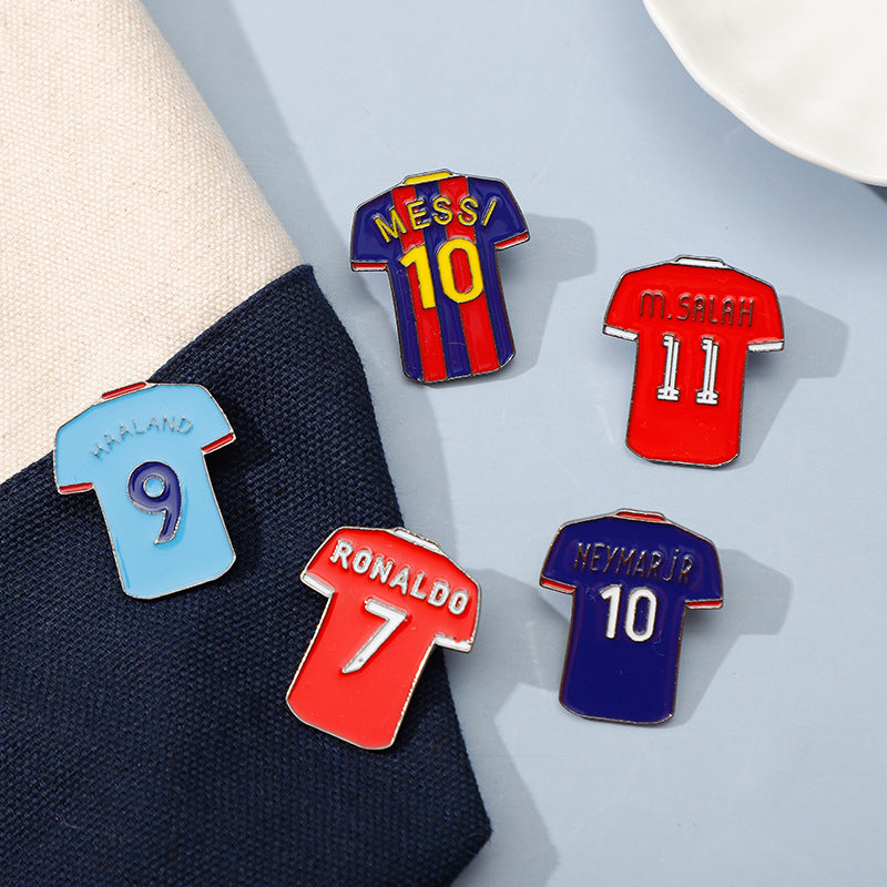 Alloy cute football jersey brooch MYA-QiSen024