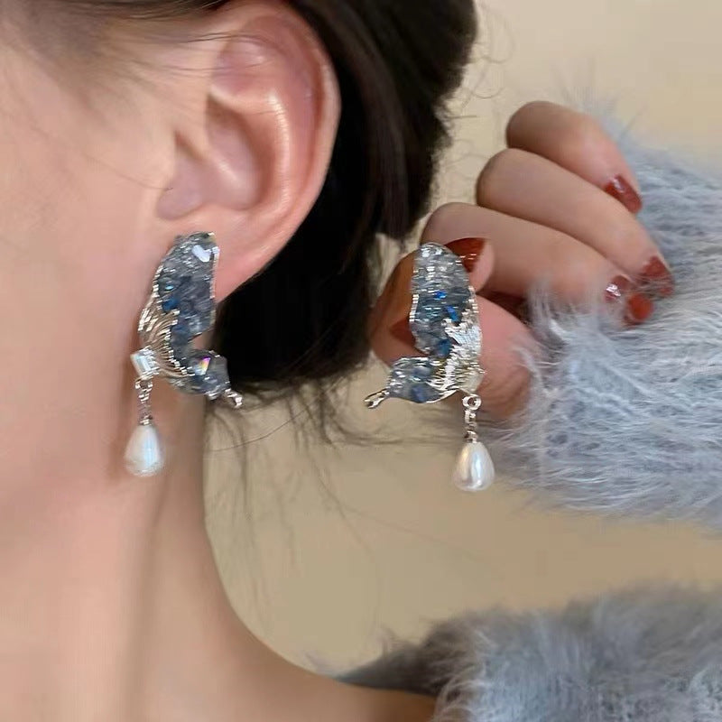 Alloy Love Stone Tassel Earrings (Minimo de compra 2) MIC-ZhuN001