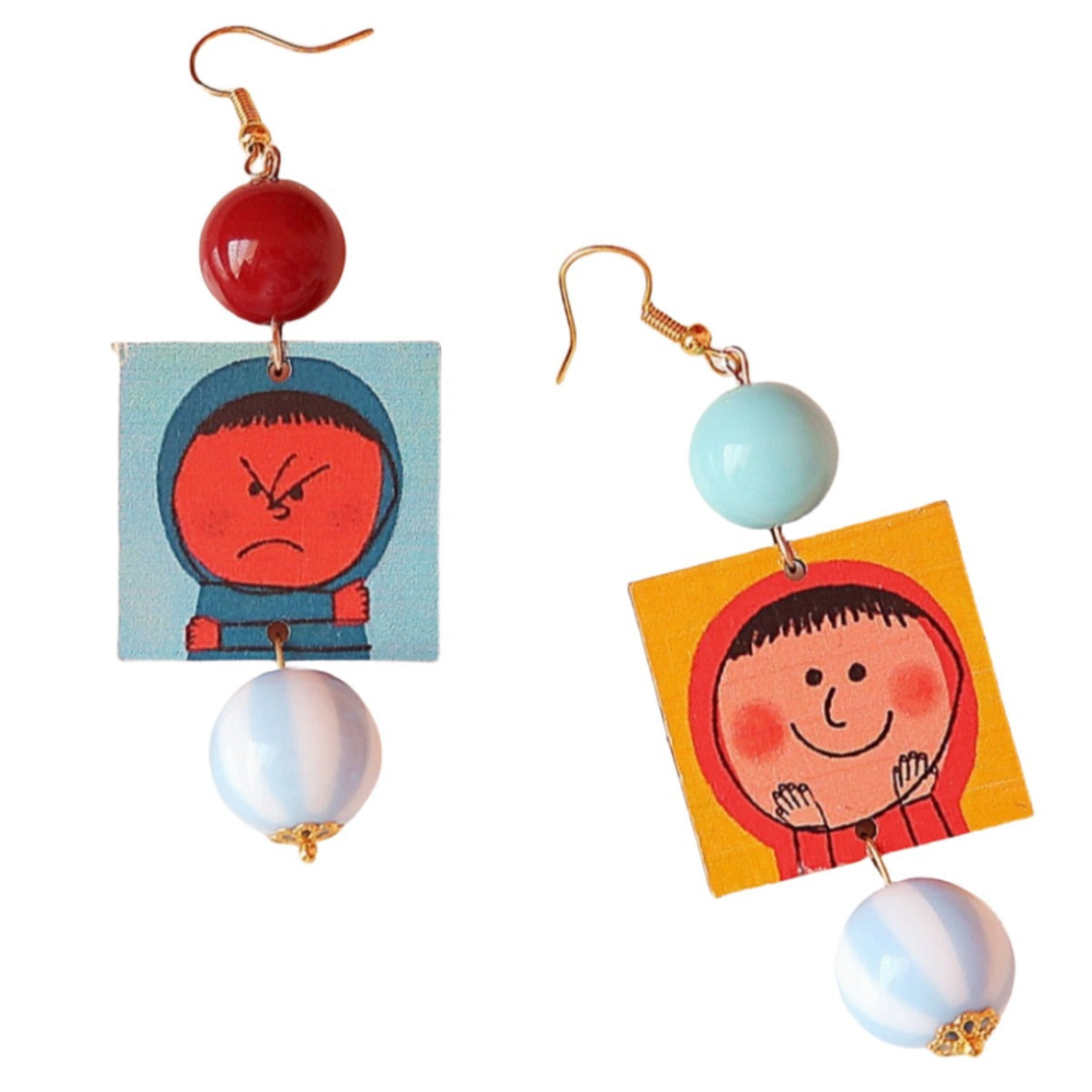 Alloy resin cartoon ugly and cute earrings (Minimo de compra 5) MYA-AoY007