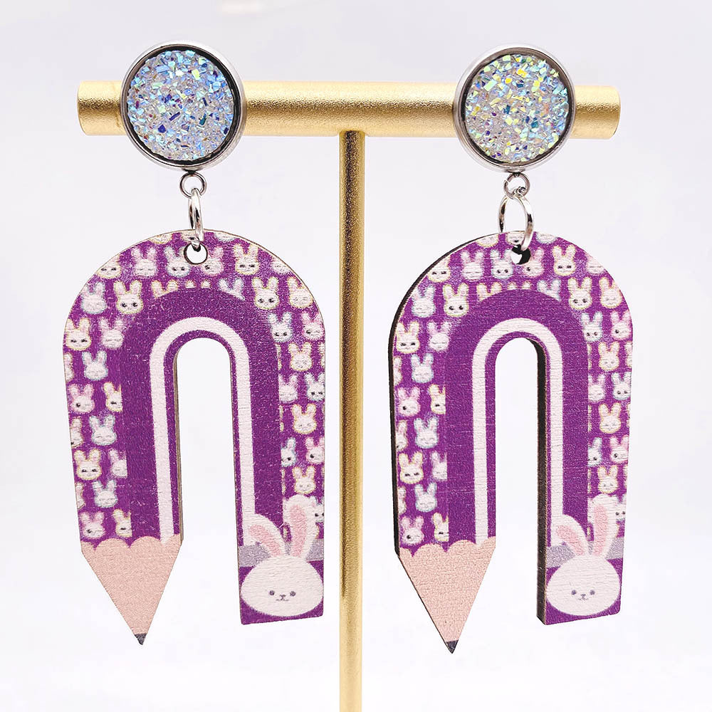 Alloy U-shaped pencil earrings MIC-ChenY006