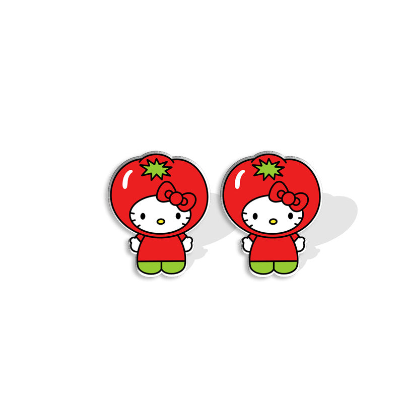 Alloy cartoon cute apple strawberry earrings (Minimo de compra 5) MIC-XiangL073