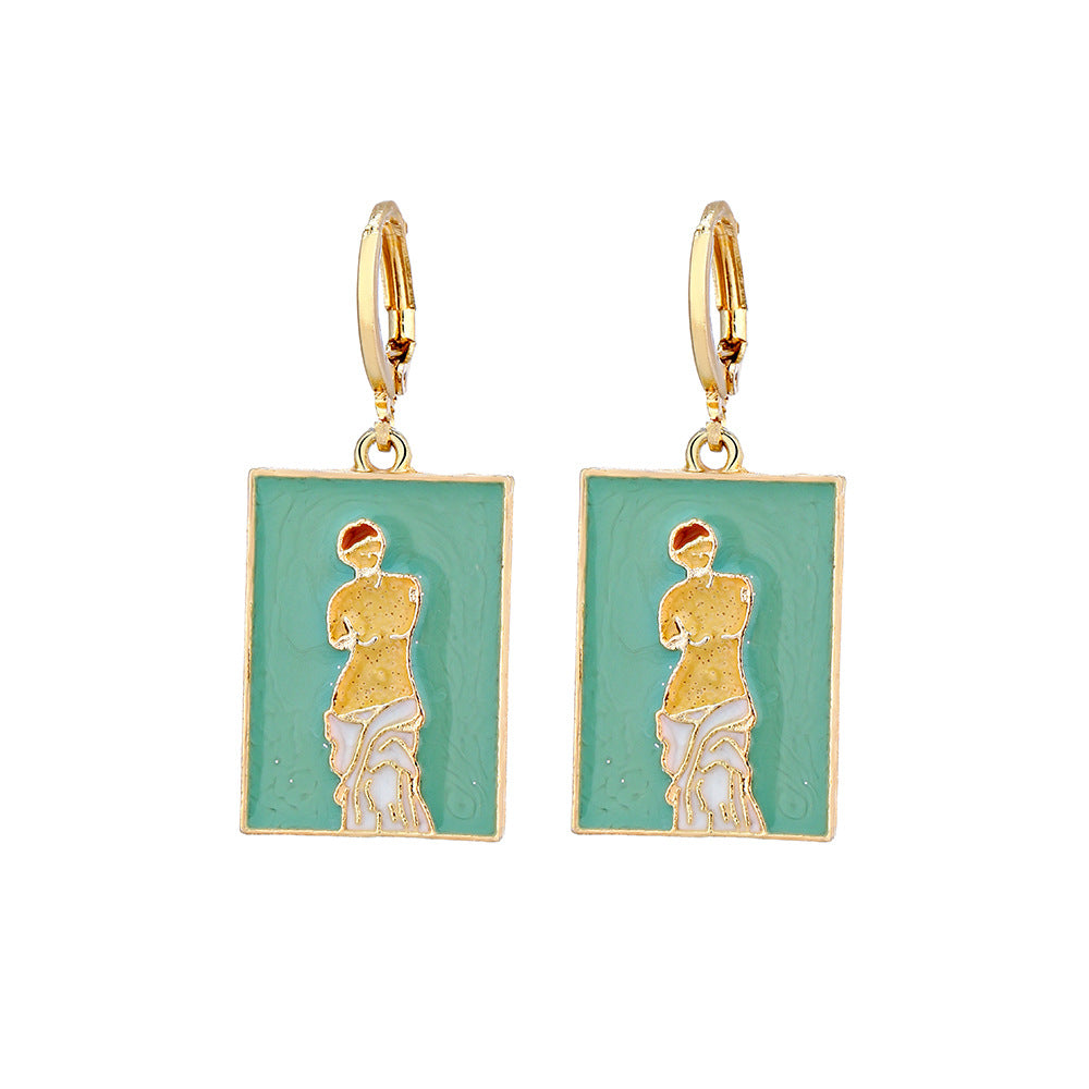 Acrylic Mona Lisa Earrings (Minimo de compra 2) MYA-YiD030