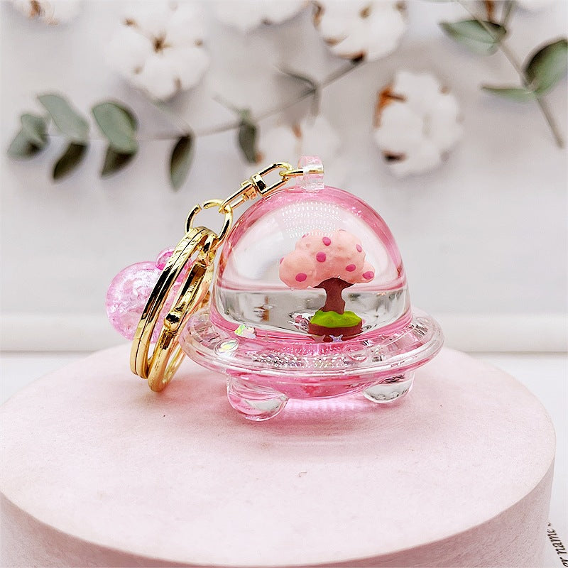 PVC cartoon cherry blossom tree oil keychain MIC-DMF005