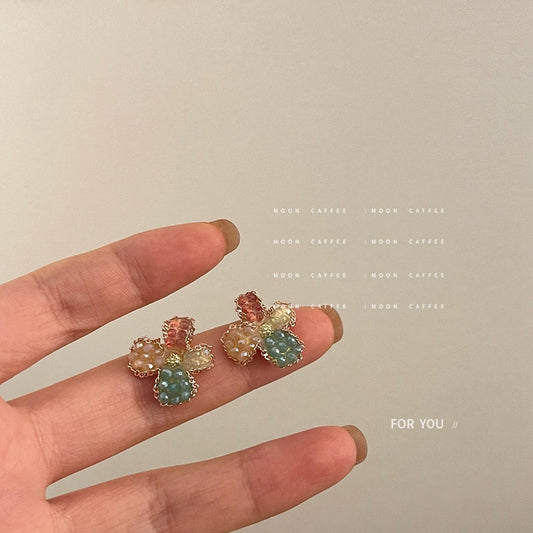 Acrylic crystal flower earrings MIC-JiaJ008