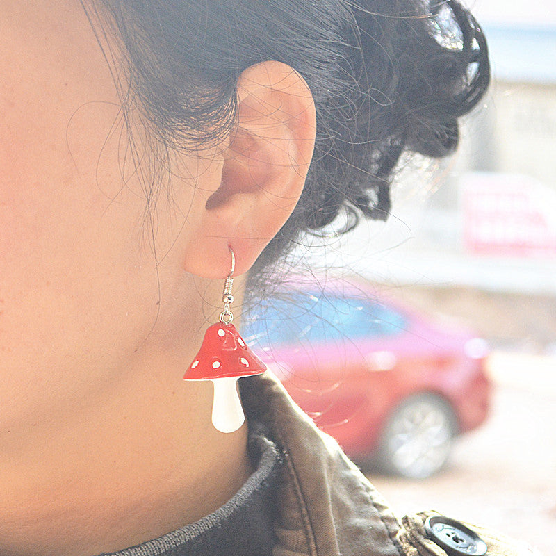 Resin Wave Dot Mushroom Earrings (Minimo de Compra 2) MIC-XieN043