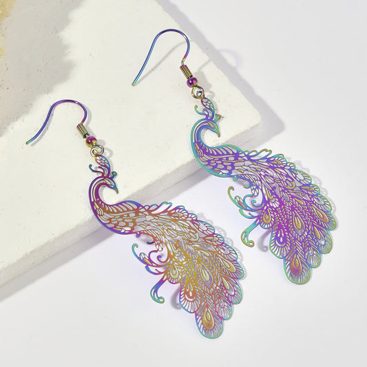 Alloy acrylic peacock butterfly earrings MIC-JunJ001