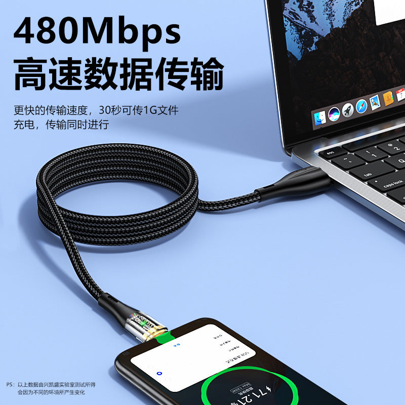 TPE transparent shell woven data cable (Minimo de compra 2) MYA-TengF003