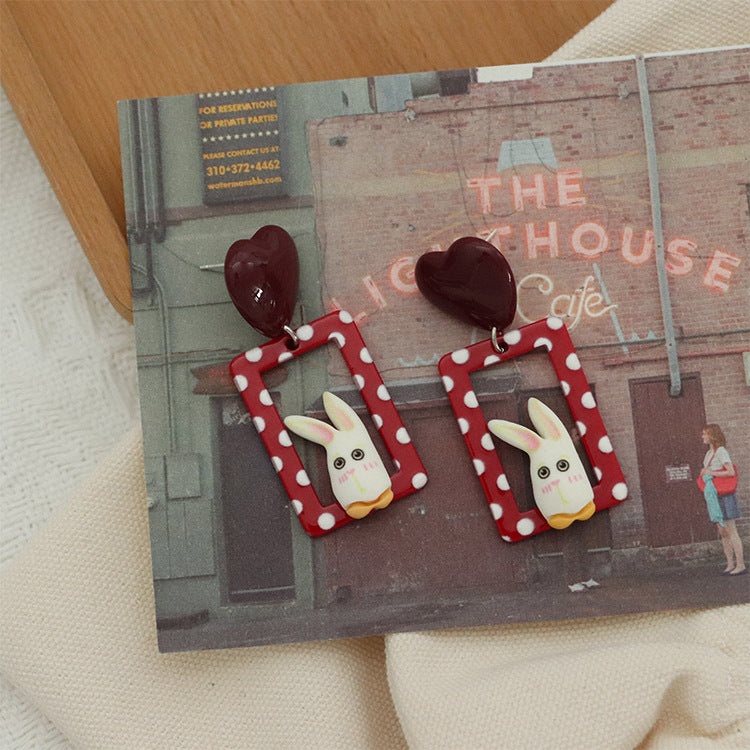 Acrylic cartoon rabbit earrings MIC-QingJ022