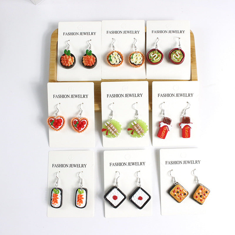 Acrylic Japanese Sushi Earrings  (Minimo de Compra 2) MYA-PingH029