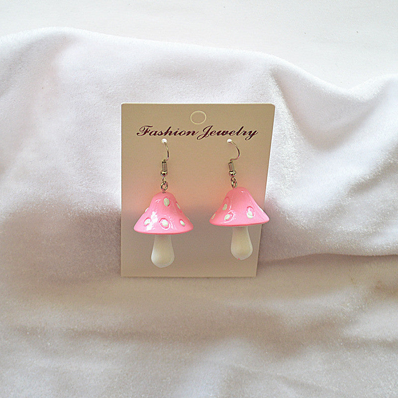 Resin Wave Dot Mushroom Earrings (Minimo de Compra 2) MIC-XieN043