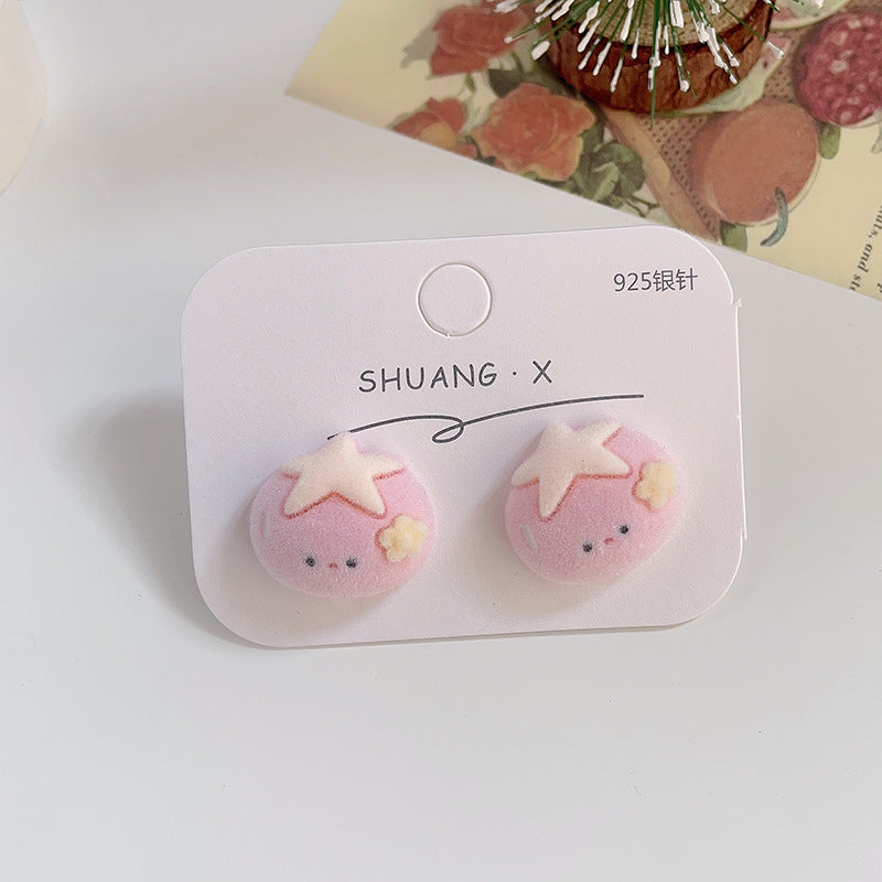 Acrylic flocked cute earrings (Minimo de Compra 2) MYA-ShuangX032