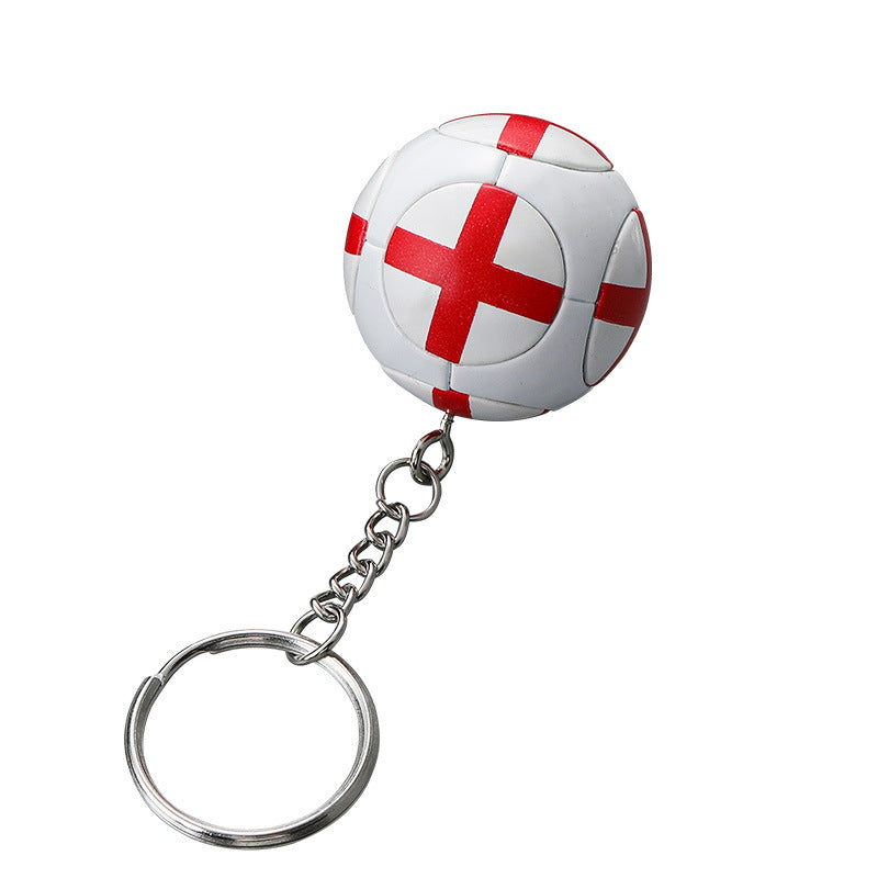 Keychain PVC World Cup Printed Flag Soccer Small Gift Pendant RuiQi002