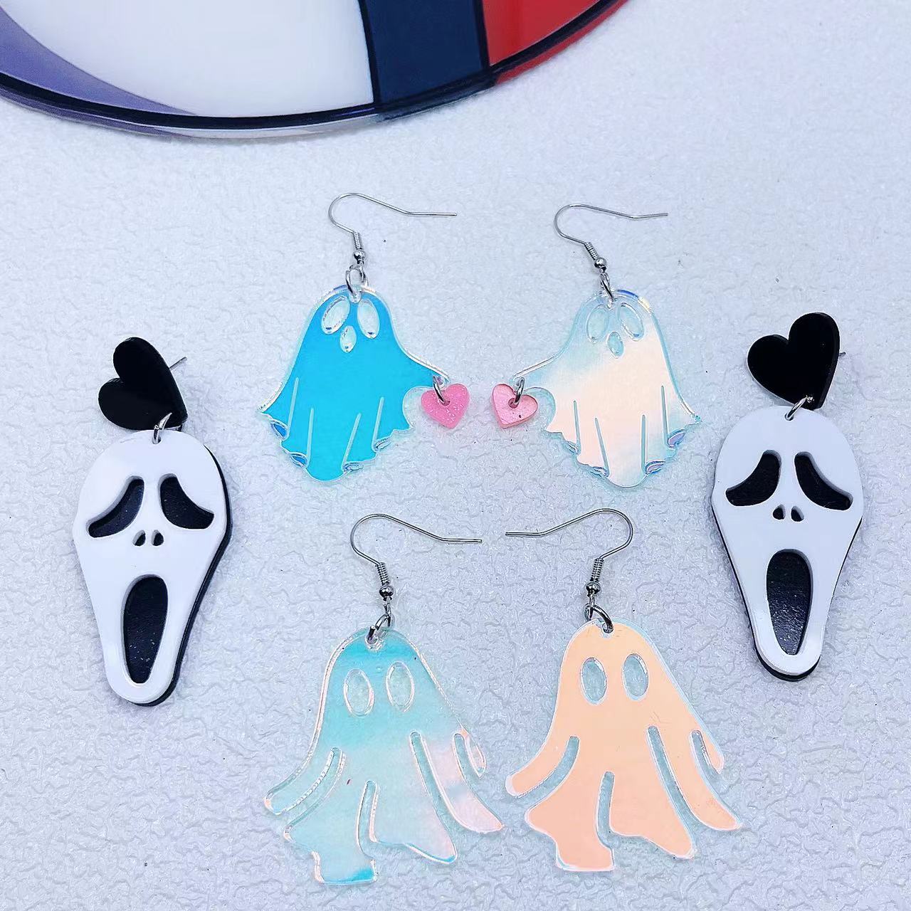 Acrylic funny and exaggerated ghost earrings (Minimo de compra 2) MIC-AnD009