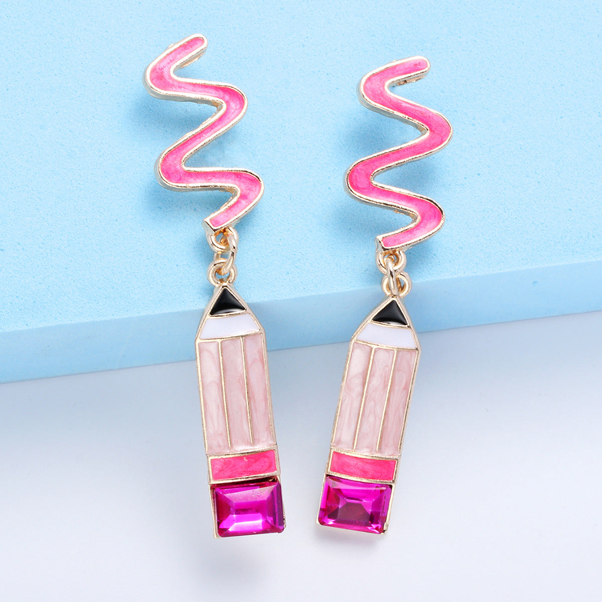 Alloy colored pencil earrings MIC-JuJ005