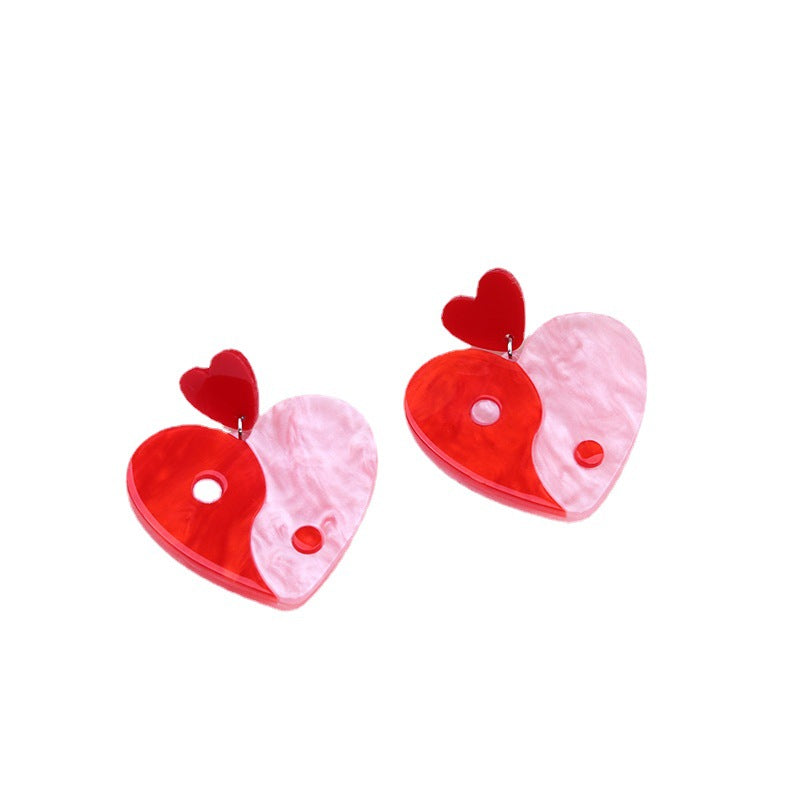 Acrylic Love Splice Earrings MIC-DuA016