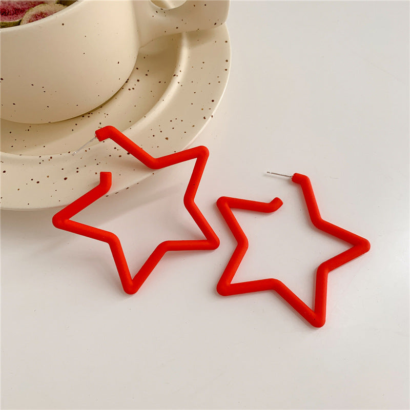 Resin Star Opening Jelly Color Earrings (Minimo de compra 2) MIC-LuoN004