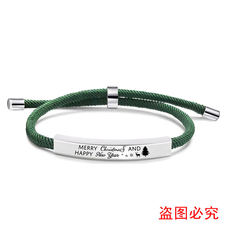 Bracelets Stainless Steel Woven Rope Christmas Gifts GangG017