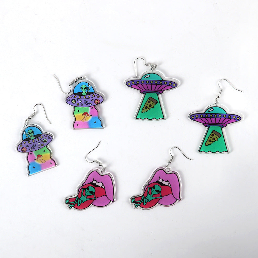 Acrylic alien earrings MIC-ChouD031