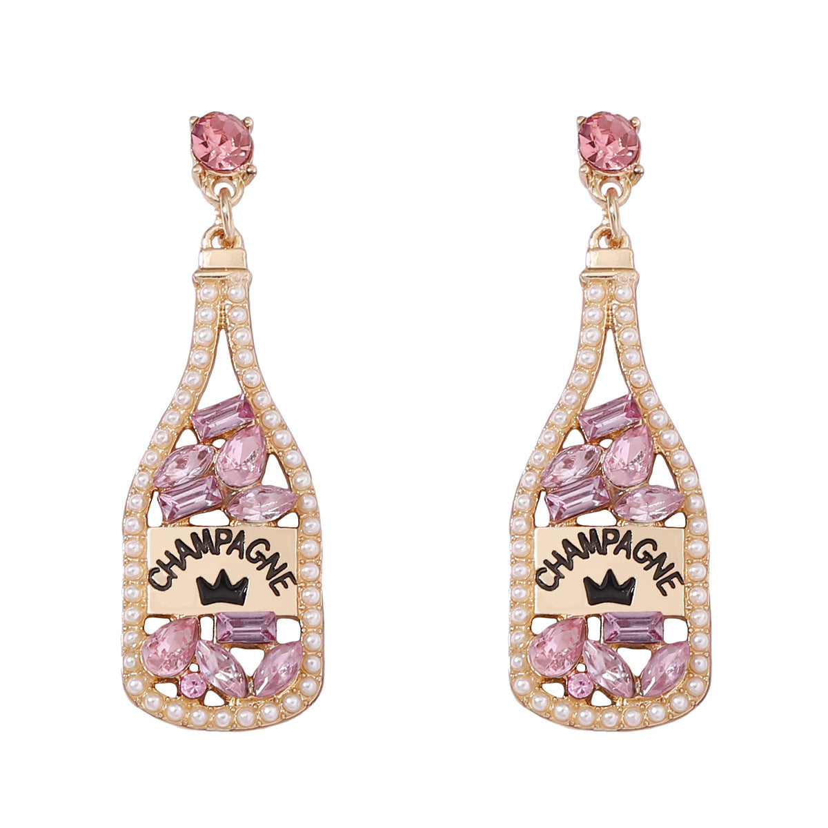 Alloy Letter Wine Bottle Earrings MIC-YueL017