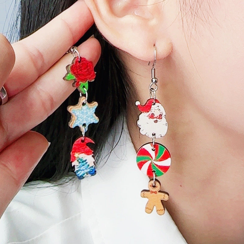 Acrylic Simple Versatile Christmas Earrings MIC-DuA078