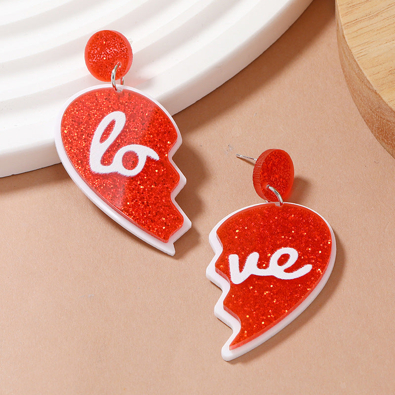 Acrylic Love Letter Heartbreak Earrings (Minimo de Compra 3) MIC-HaoC006