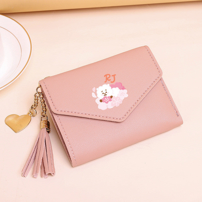 PU card bag tassel short wallet MIC-XingY012