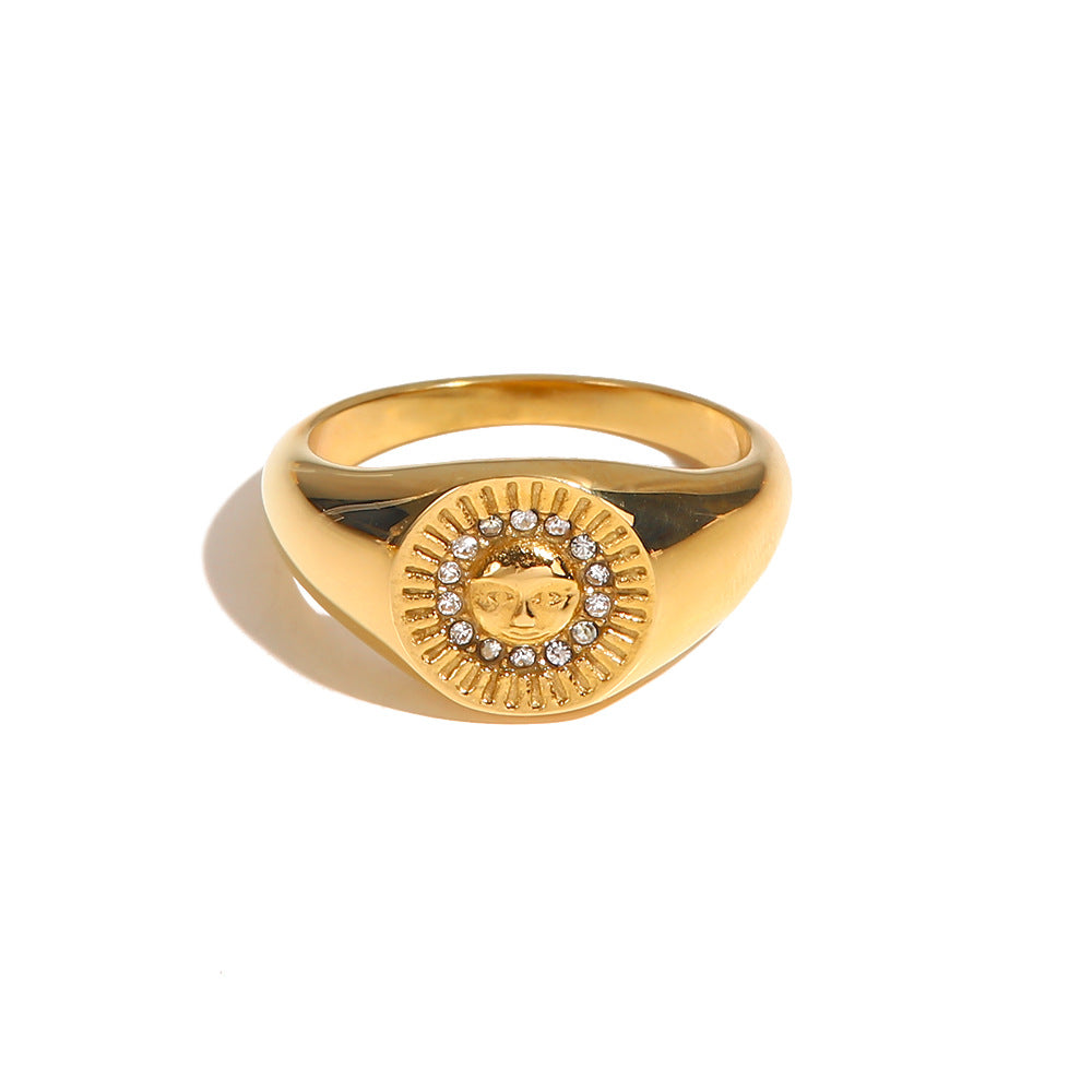 stainless steel gold plated ring MIC-WanX015