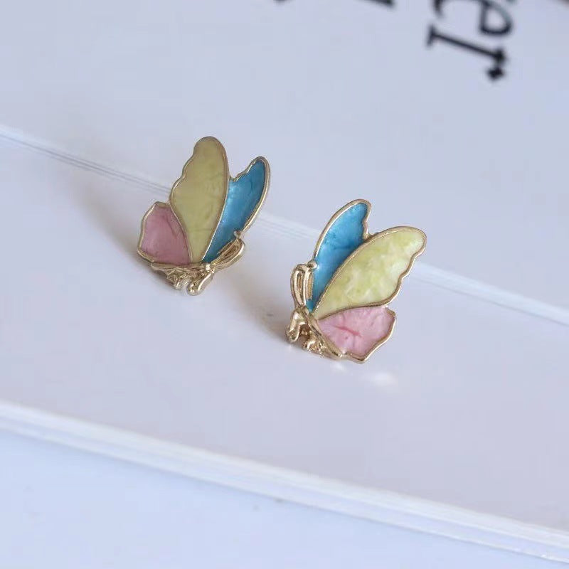 Alloy colored butterfly earrings (Minimo de Compra 3) MIC-WangX003