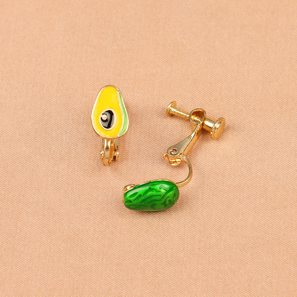 Alloy avocado green earringsMIC-LSY027