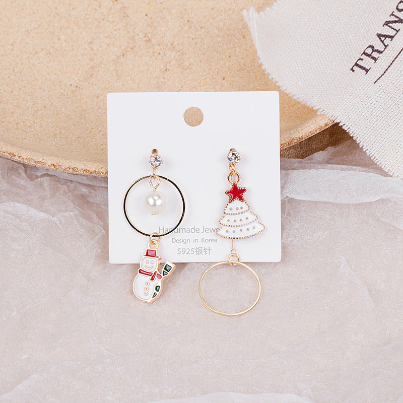 Alloy Santa Claus Bell Snowflake Earrings (Minimo de Compra 2)  MIC-JueH006