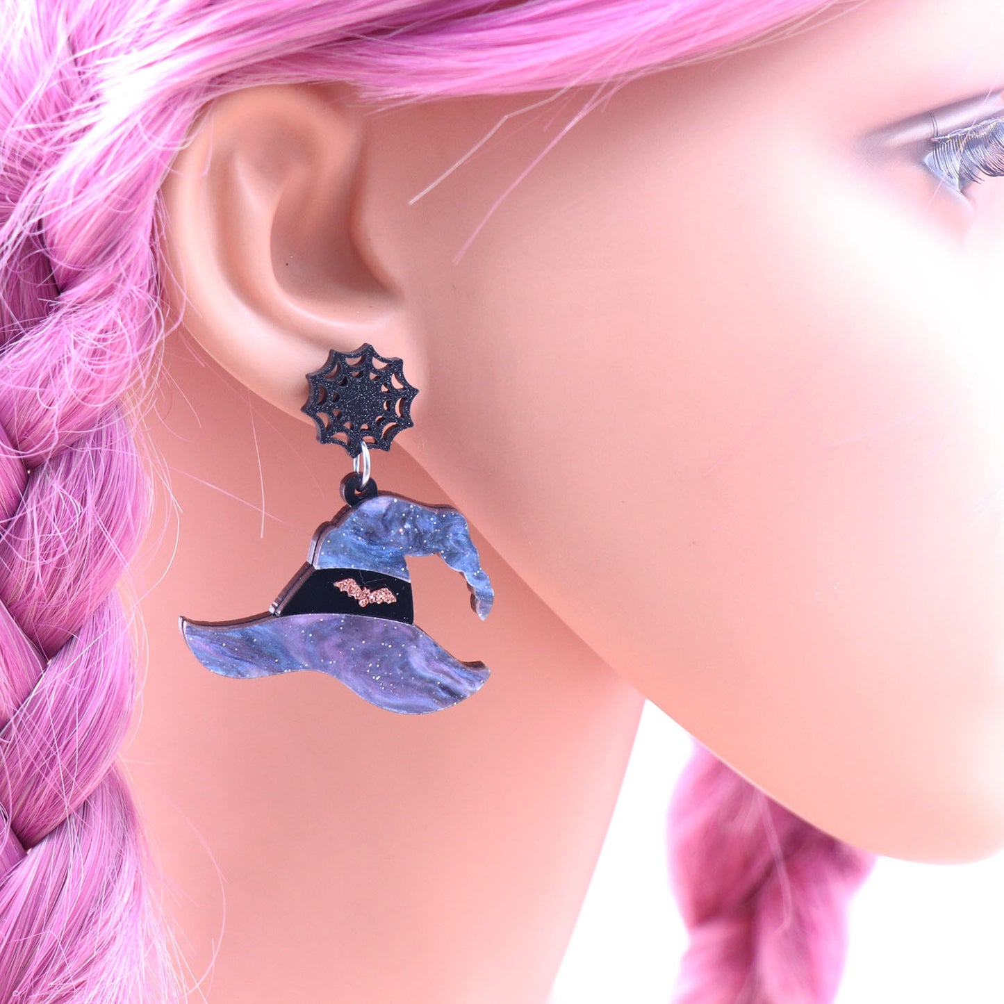 Acrylic Halloween Witch Hat Earstuds (Minimo de compra 5) MIC-XiaoY050