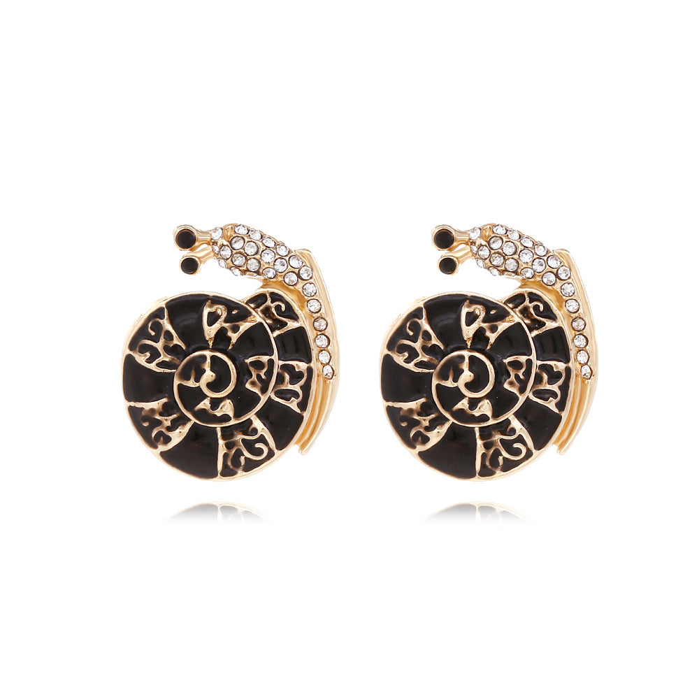 Alloy Diamond Snail Earrings MIC-ManY042