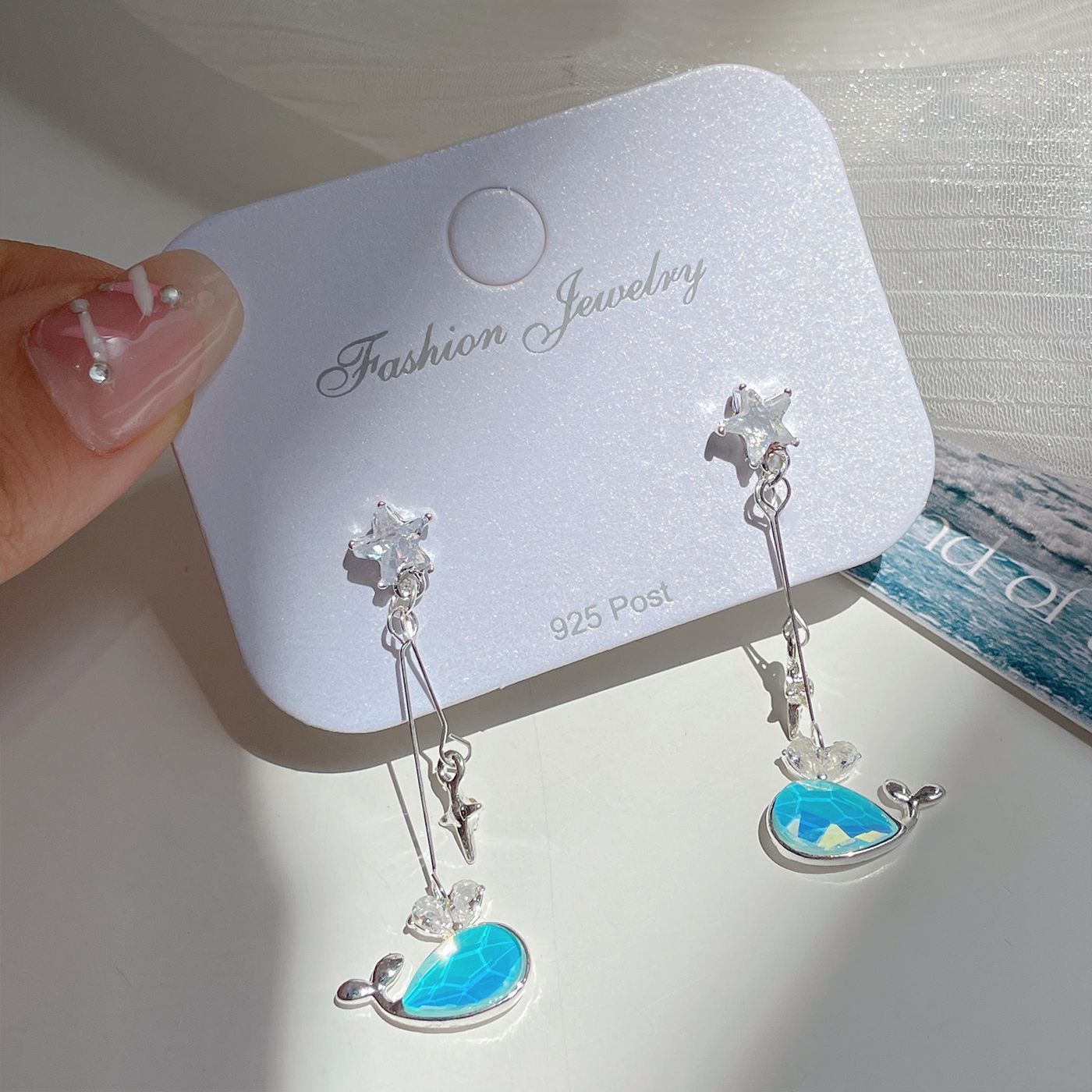 Alloy Ocean Series Blue Earrings MIC-ShuangX045