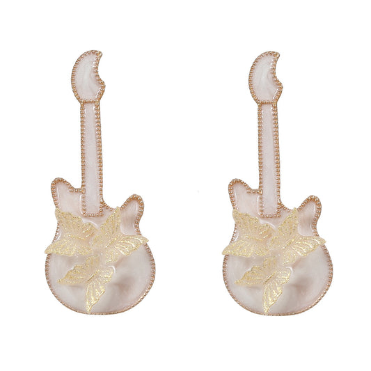 Alloy Drip Oil Guitar Earrings MIC-JiuL010