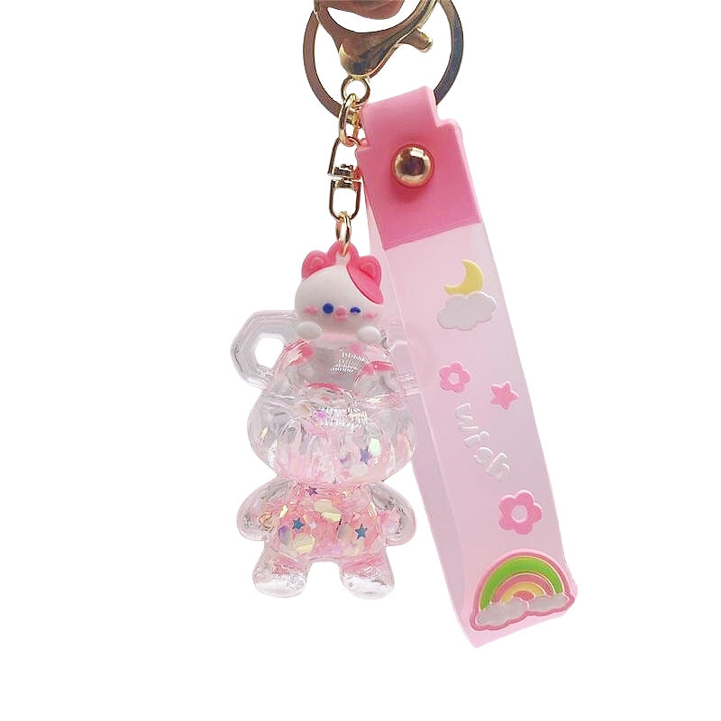 PVC cartoon floating oil keychain MIC-DMF012