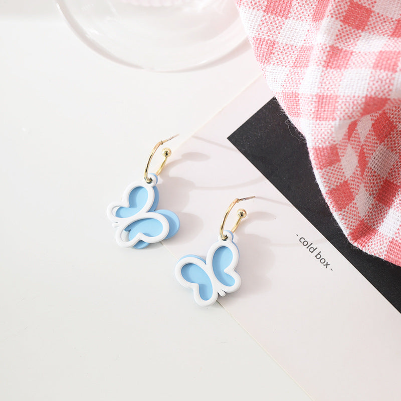 Alloy cute blue butterfly earrings (Minimo de Compra 2) MIC-SBL010