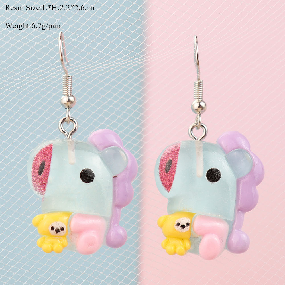 Resin cute cartoon animal earrings MIC-NiQ031